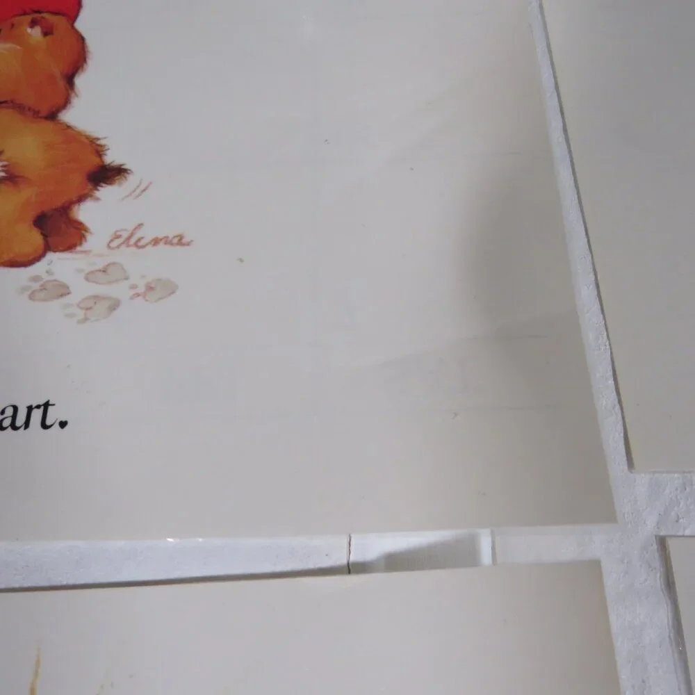 Care Bear (4) calendar pages LAMINATED (not connected)